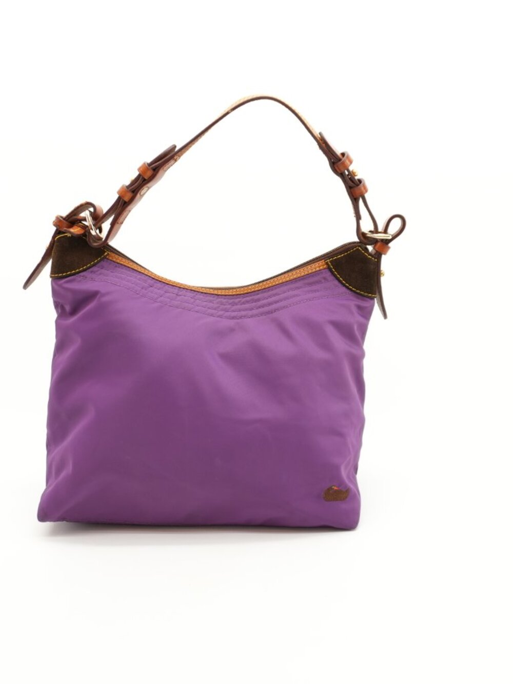 Dooney & Bourke Purple Canvas And Leather Colorful Shoulder Bag Tote - Picture 2 of 16